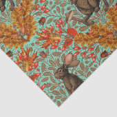 Herfst konijn op lichtgroen tissuepapier (Detail)