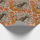 Herfst konijn op off white cadeaupapier (Hoek)