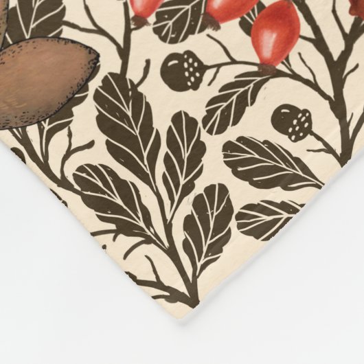 Herfst konijn op off white fleece deken (Hoek)