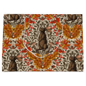 Herfst konijn op off white groot cadeauzakje (Voorkant)