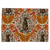 Herfst konijn op off white groot cadeauzakje (Achterkant)