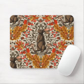 Herfst konijn op off white muismat (Met muis)