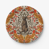 Herfst konijn op off white papieren bordje (Voorkant)
