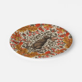 Herfst konijn op off white papieren bordje (Gekanteld)