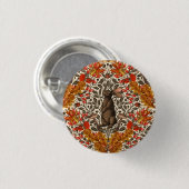 Herfst konijn op off white ronde button 3,2 cm (Voorkant /achterkant)