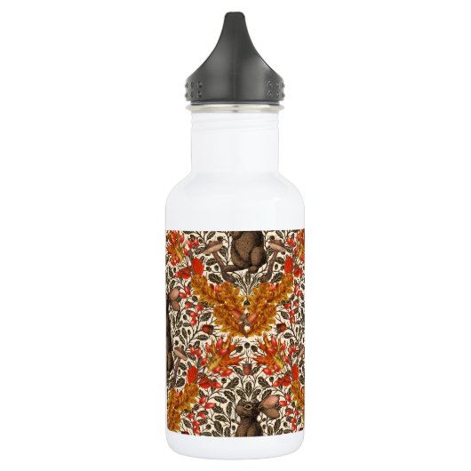 Herfst konijn op off white waterfles  (Links)