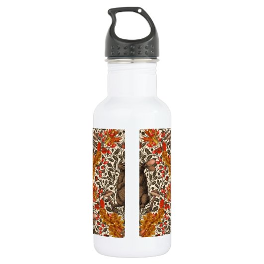 Herfst konijn op off white waterfles  (Achterkant)