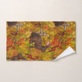 Herfst Konijn op oker Bad Handdoek (Handdoek)