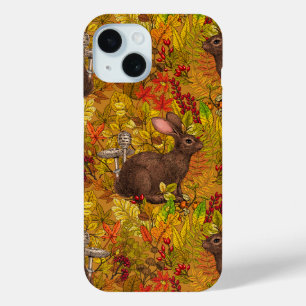 Herfst Konijn op oker iPhone 15 Case