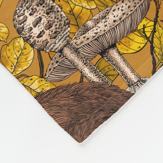 Herfst Konijn op oker Fleece Deken (Hoek)