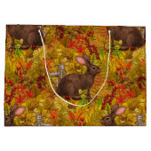 Herfst Konijn op oker Groot Cadeauzakje (Achterkant)