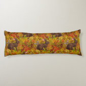 Herfst Konijn op oker Lichaamskussen (Achterkant)