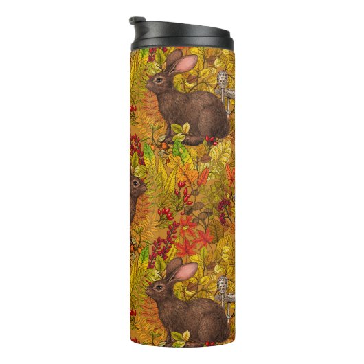 Herfst Konijn op oker Thermosbeker (Geroteerd rechts)