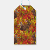 Herfst Konijn op rood Cadeaulabel (Voorkant)