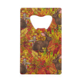 Herfst Konijn op rood Creditkaart Flessenopener (Voorkant)
