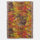 Herfst Konijn op rood Deken (Voorkant Verticaal)