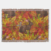 Herfst Konijn op rood Deken (Voorkant)