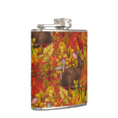 Herfst Konijn op rood Heupfles (Rechts)