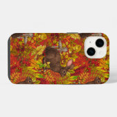 Herfst Konijn op rood iPhone Hoesje (Achterkant horizontaal)