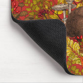 Herfst Konijn op rood Muismat (Hoek)