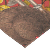 Herfst Konijn op rood Tafelkleed (Gekanteld)