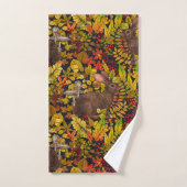 Herfst Konijn op zwart Bad Handdoek (Handdoek)
