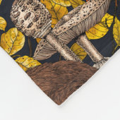 Herfst Konijn op zwart Fleece Deken (Hoek)