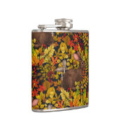 Herfst Konijn op zwart Heupfles (Rechts)