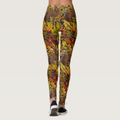 Herfst Konijn op zwart Leggings (Achterkant)