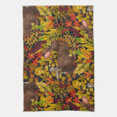 Herfst Konijn op zwart Theedoek (Verticaal)