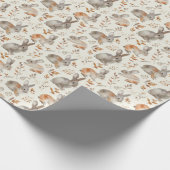 Herfst konijnen cadeaupapier (Hoek)