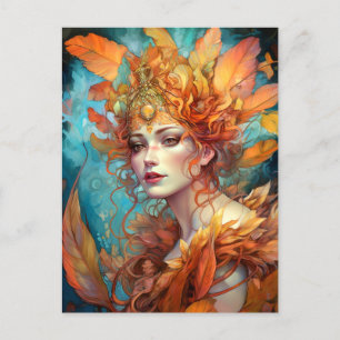 Herfst Koningin Goddess Fantasy Art Briefkaart
