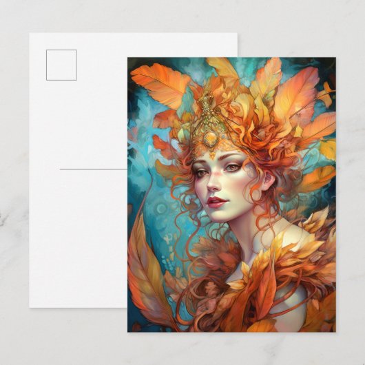 Herfst Koningin Goddess Fantasy Art Briefkaart (Voorkant / Achterkant)