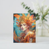 Herfst Koningin Goddess Fantasy Art Briefkaart (Staand voorkant)