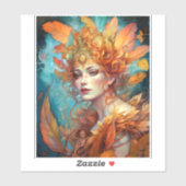 Herfst Koningin Goddess Fantasy Art Sticker (Vel)
