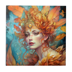 Herfst Koningin Goddess Fantasy Art Tegeltje