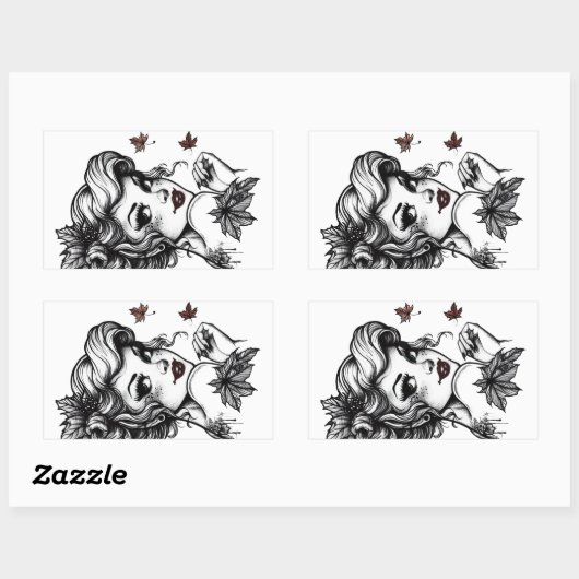 Herfst Koningin Rechthoekige Sticker (Vel)