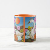 Herfst Koningin Zwaan en Bloemen Kunst Mok (Midden)