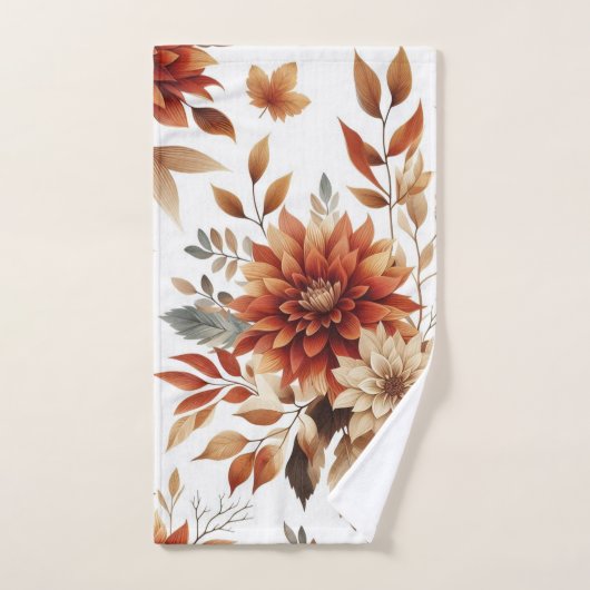 Herfst Koper en Bruine Bloemenset Handdoeken (Handdoek)