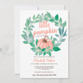 Herfst Koraal Bloemen Pompoen waterverf baby showe Kaart (Voorkant)