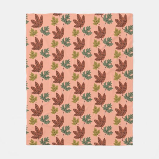 Herfst Koud Weer Bladeren Patroon Fleece Deken (Voorkant)