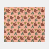 Herfst Koud Weer Bladeren Patroon Fleece Deken (Voorkant (Horizontaal))
