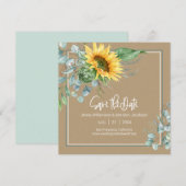 Herfst Kraft Papier Zonnebloem Eucalyptus Save The Date (Voorkant / Achterkant)