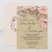 Herfst Kraft Roze Aardse Waterverf Bloemen Roos Go Kaart (Voorkant / Achterkant)