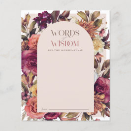 Herfst Krans Arch Roze Baby shower Advies Kaart