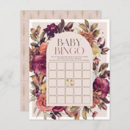 Herfst Krans Arch Roze Baby shower Bingo Spel