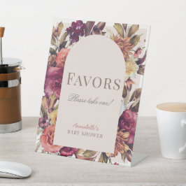 Herfst Krans Arch Roze Baby shower Favors Reclamebord Met Voetstuk