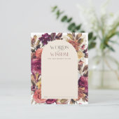 Herfst Krans Arch Tan Baby shower Advies Kaart (Staand voorkant)