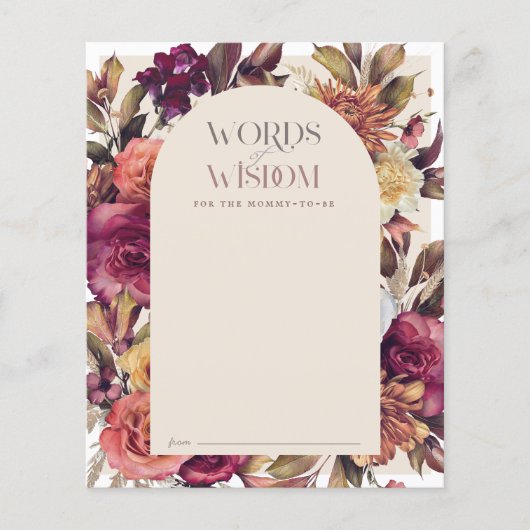 Herfst Krans Arch Tan Baby shower Advies Kaart (Voorkant)