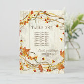 Herfst krans bitterzoete rustieke bruiloft nummers kaart (Staand voorkant)